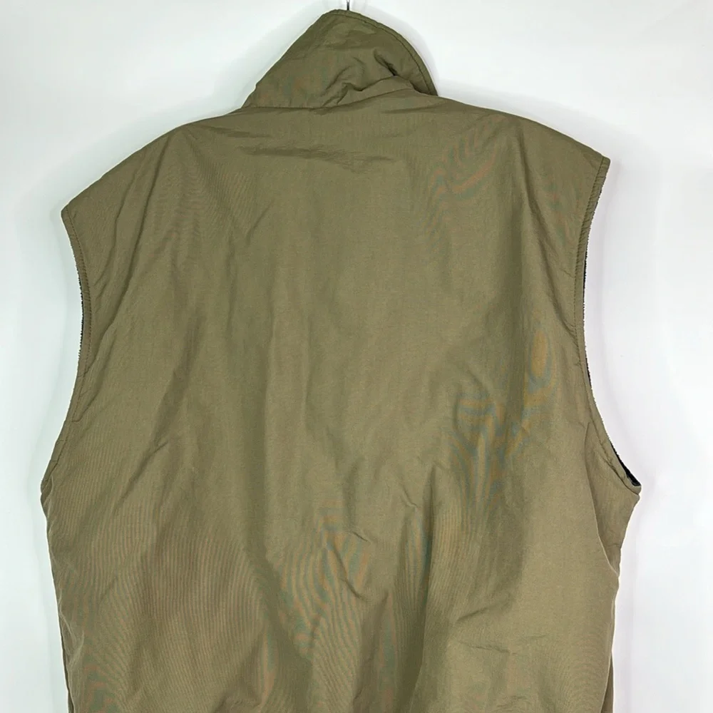 Vintage Columbia Tan Reversible Fleece Nylon Vest Size Medium Tall